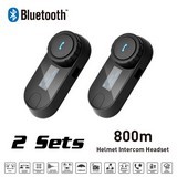 800M Lcd Screen Bt Bluetooth Motorcycle Helmet Intercom Interphone Headset Fm Function Intercomunicador